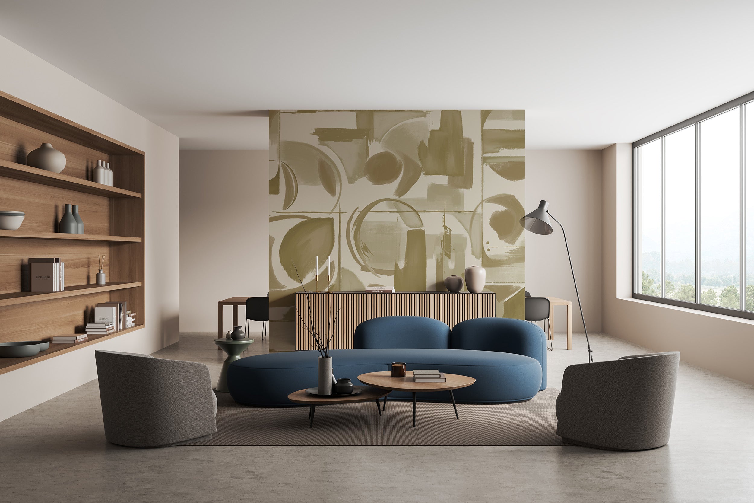 Abstract Artistry Mural Beige