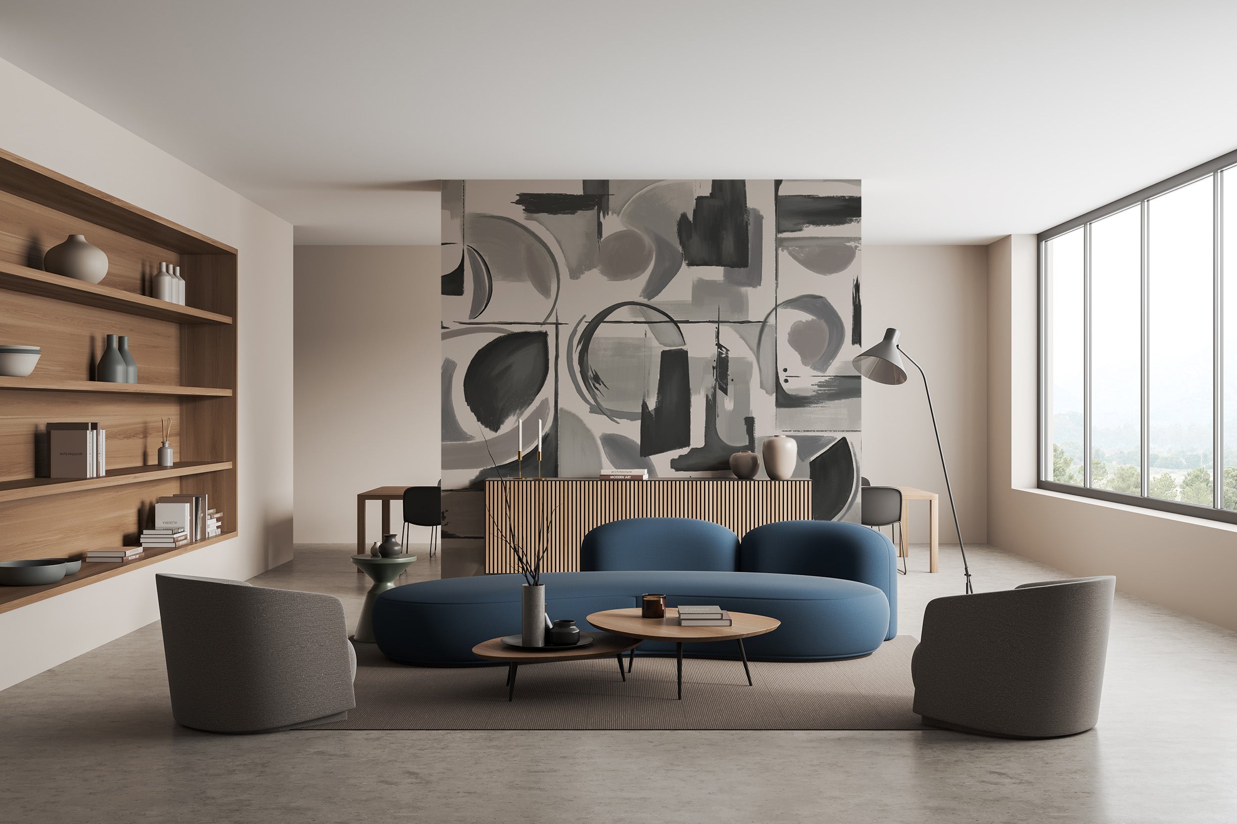 Abstract Artistry Mural Gris