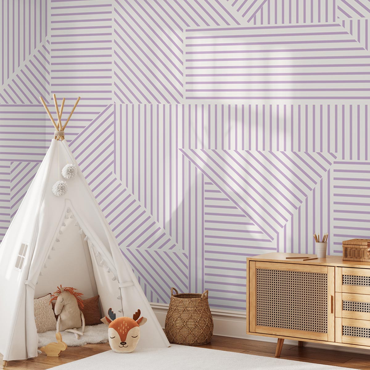 Lineaire illusie lila