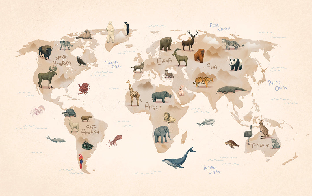 Muestra de Global Fauna Map Multicolor