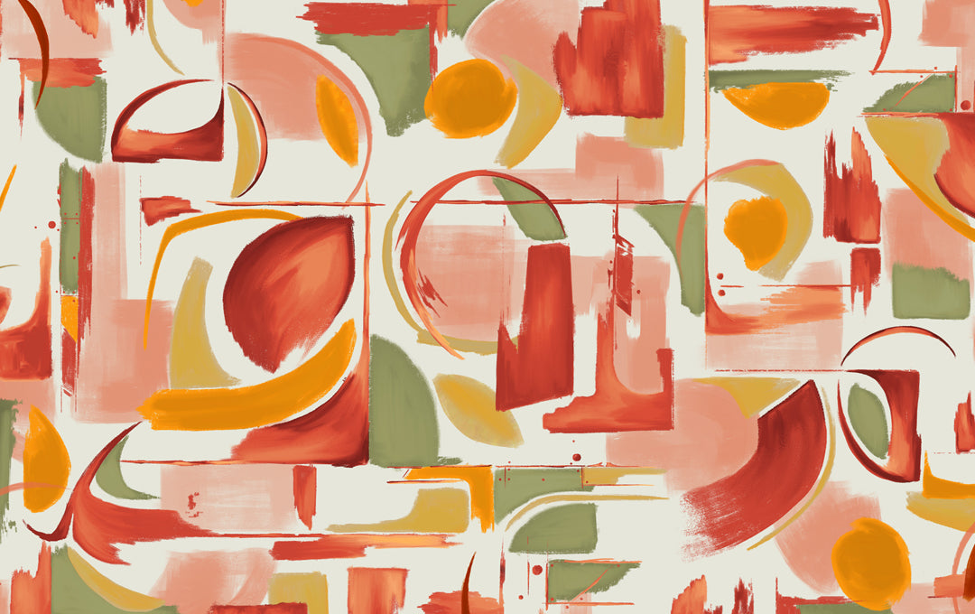 Orange Mural Abstract Artistry