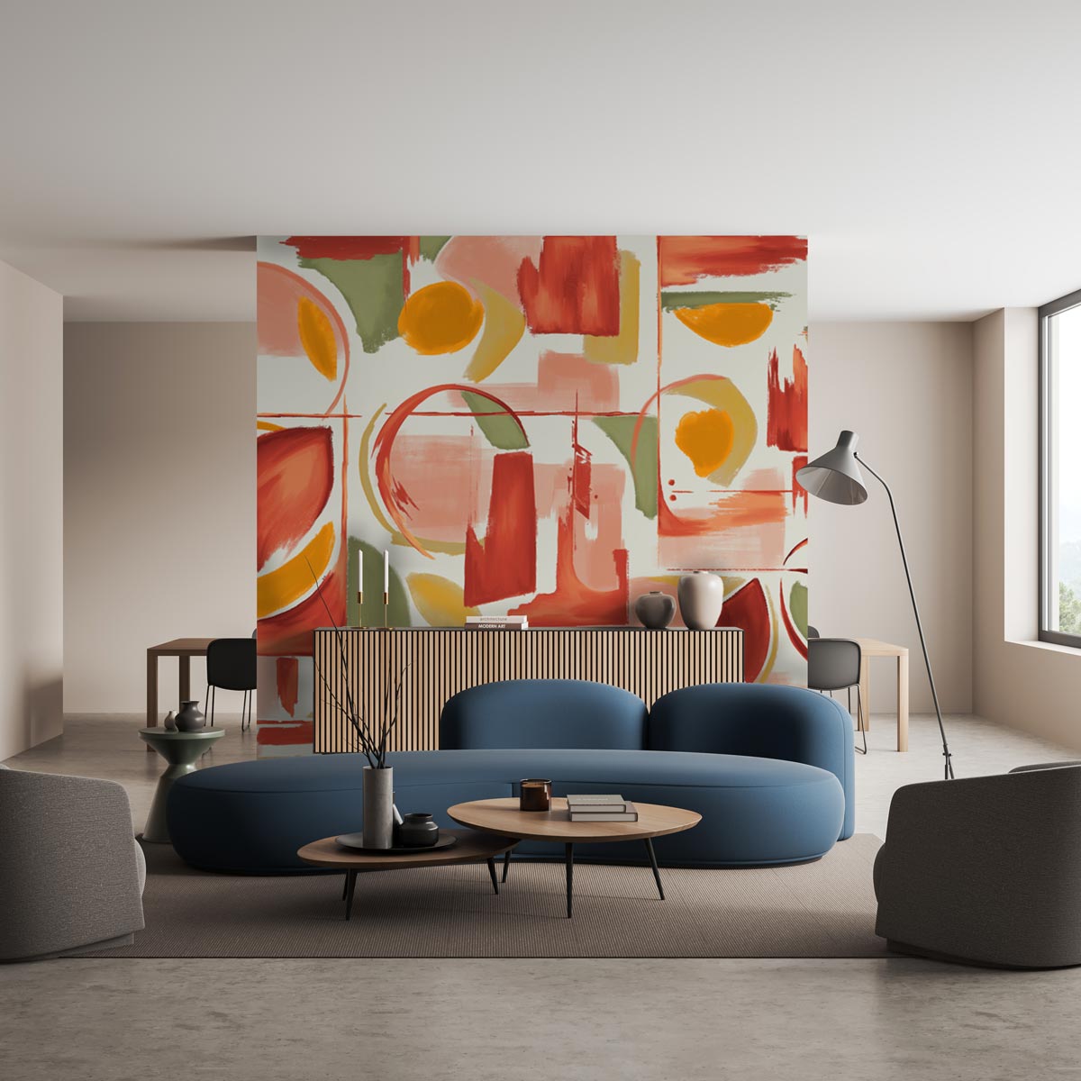 Abstract Artistry Mural Naranja