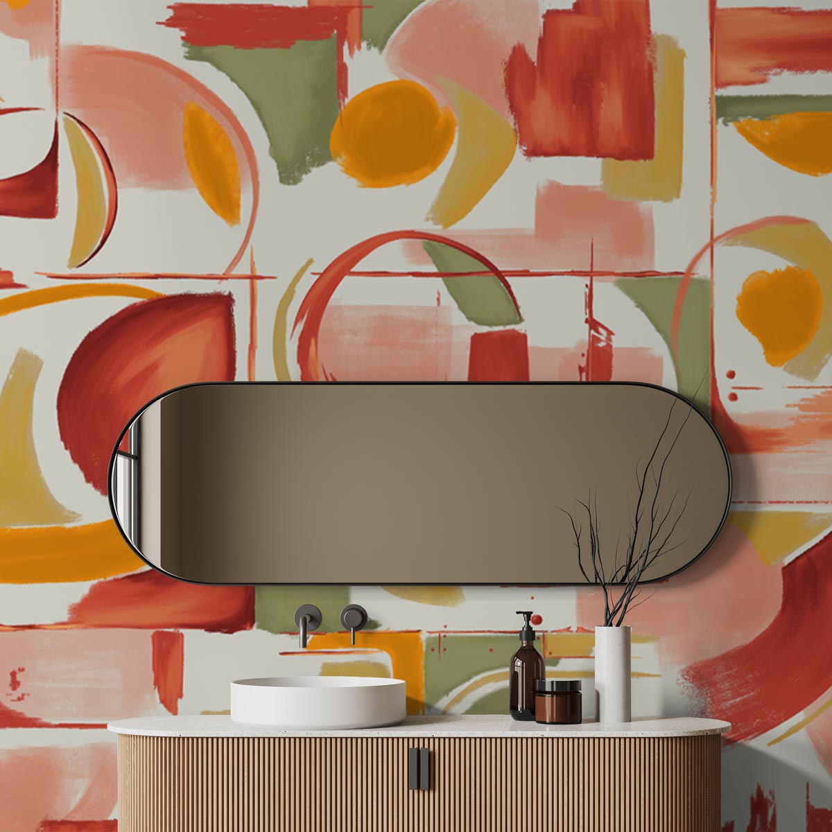 Abstract Artistry Mural Naranja