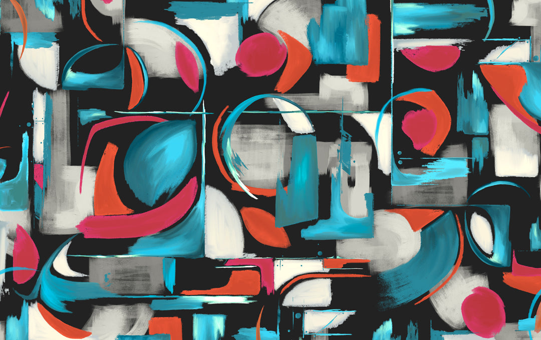 Abstract Artistry Mural Negro