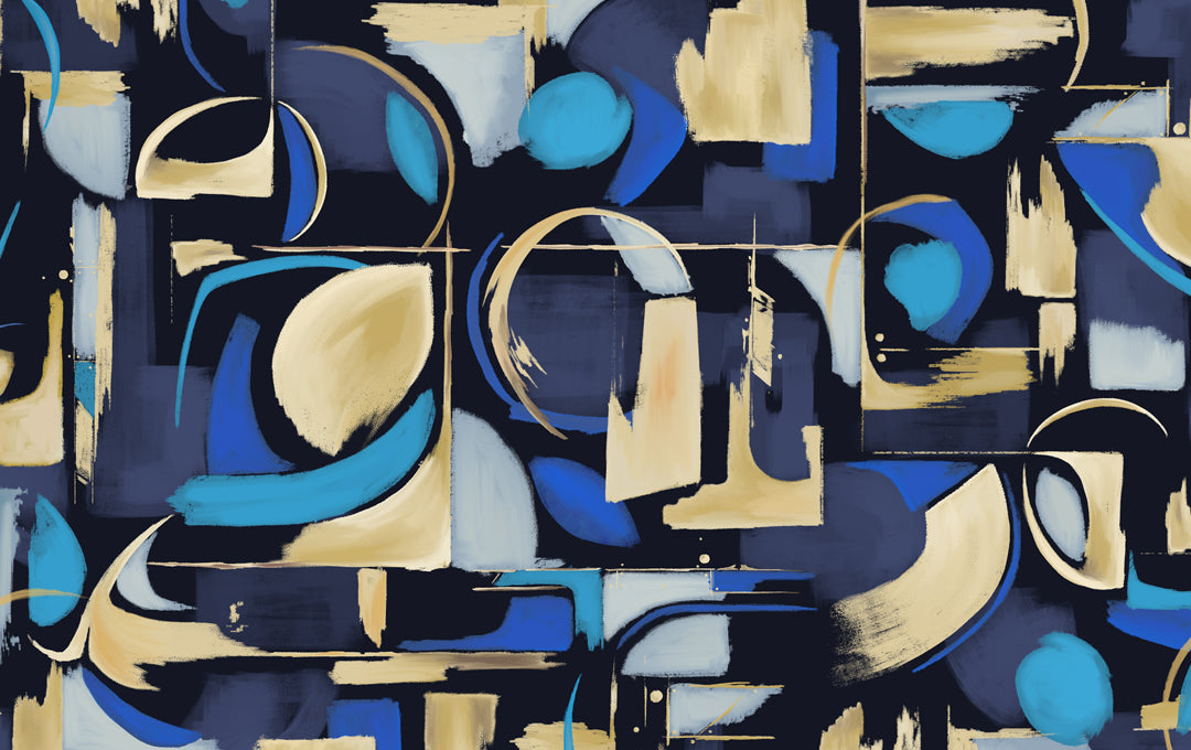 Abstract Artistry Mural Azul