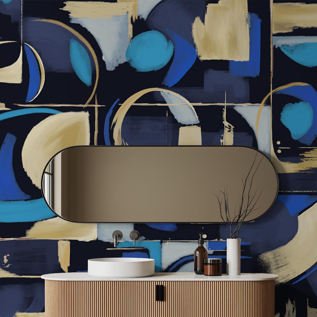 Abstract Artistry Mural Azul