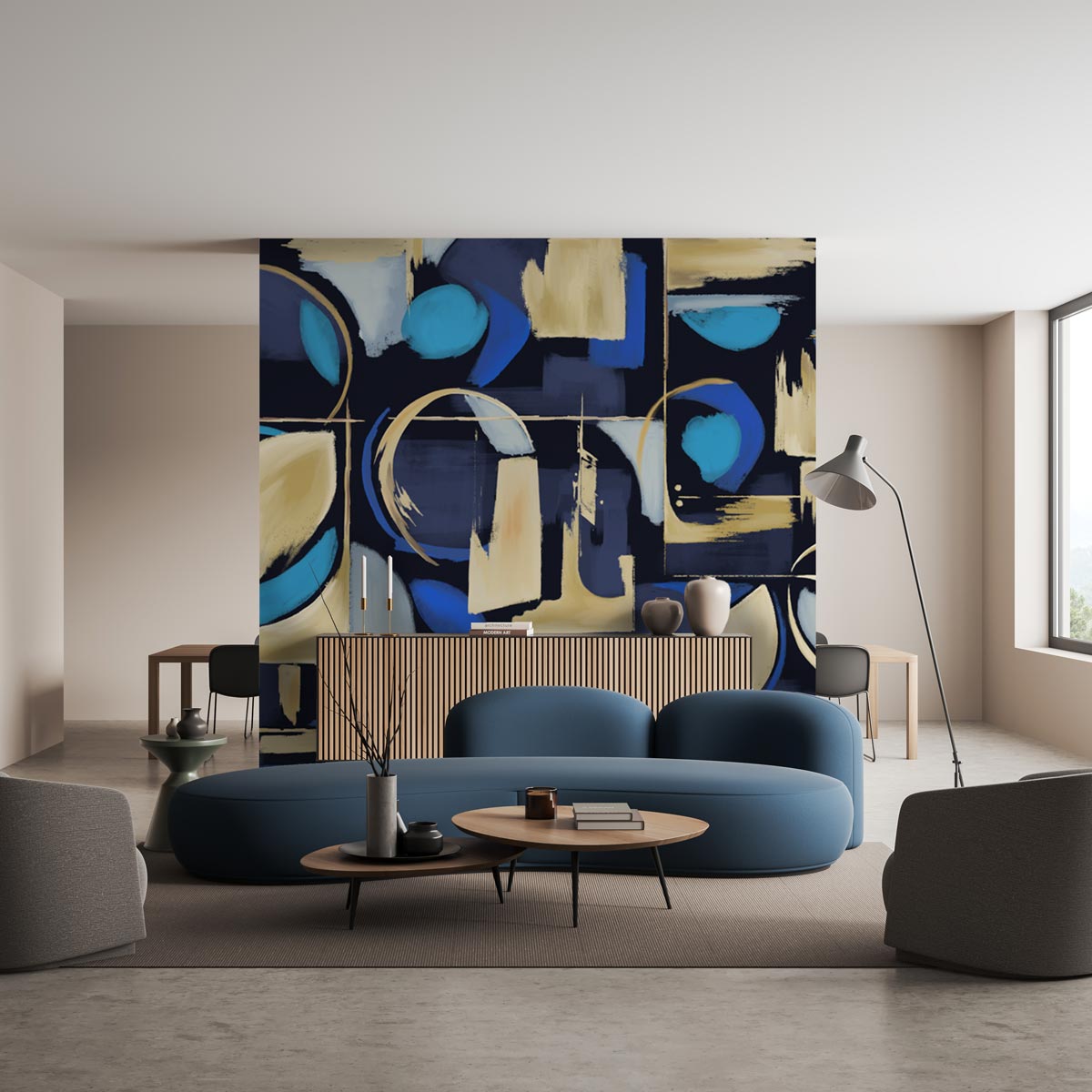 Abstract Artistry Mural Azul