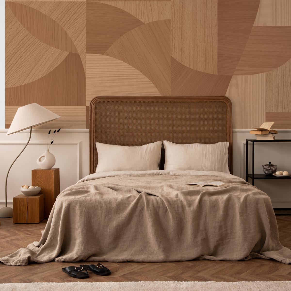 Woody Whirls Mural Naranja