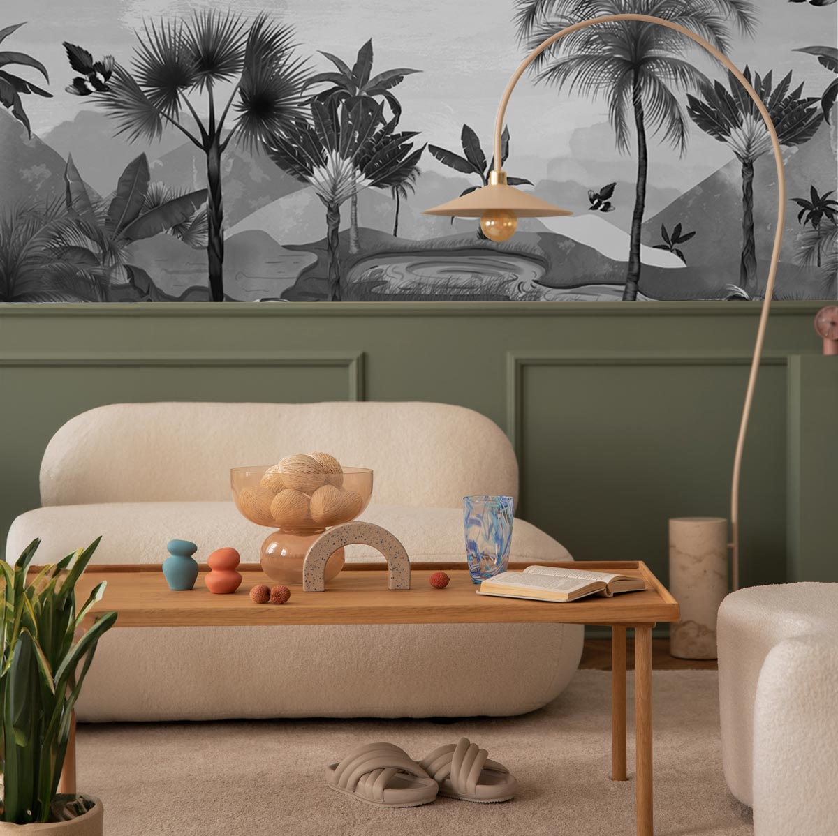 Tropical Serenity Mural Beige