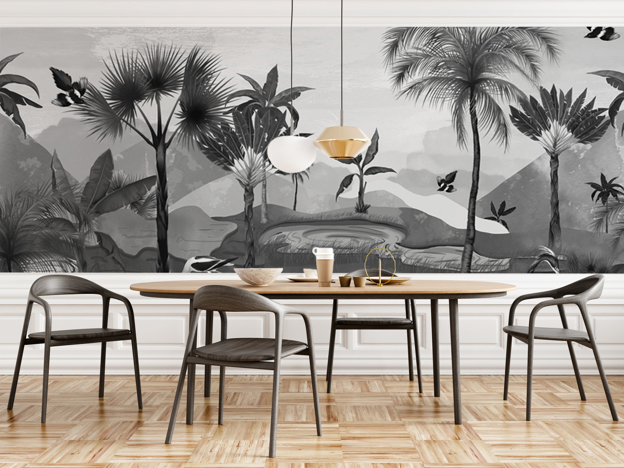 Tropical Serenity Mural Beige