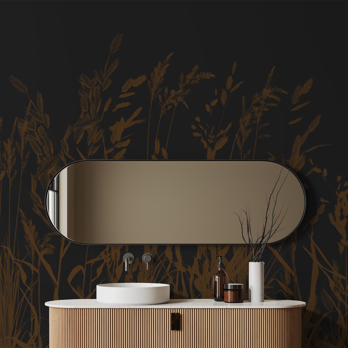 Reeds Winpering Reeds Wallpaper Brown