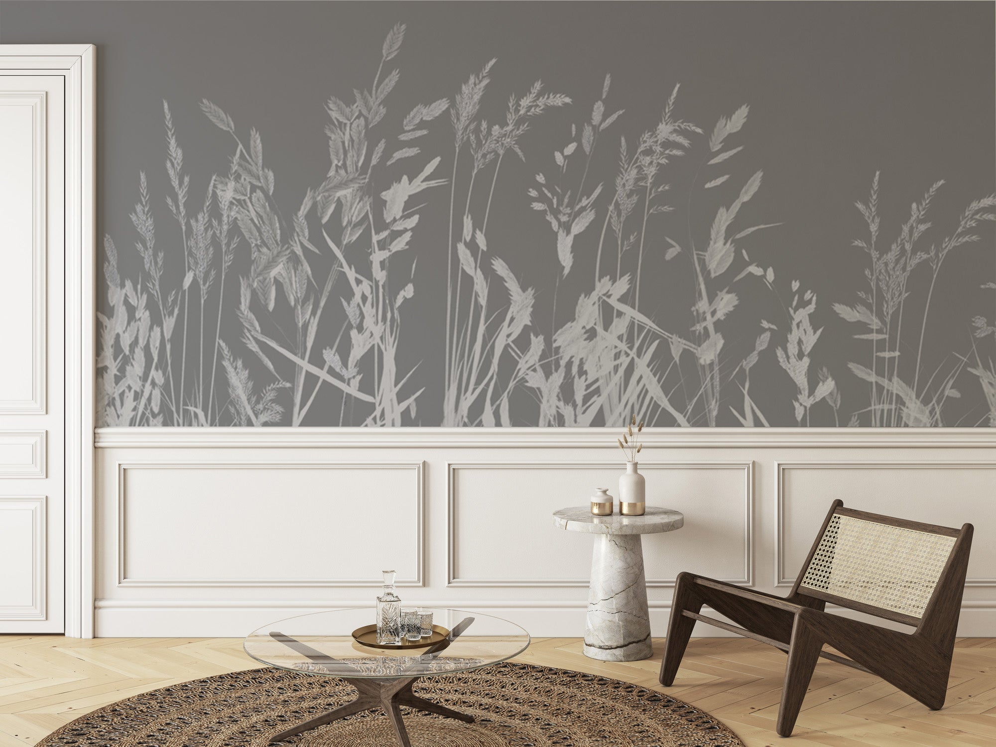 Whispering reeds wallpaper gray