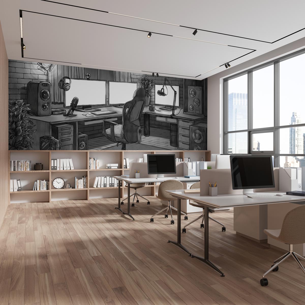 Creative Black and White Mural Hub