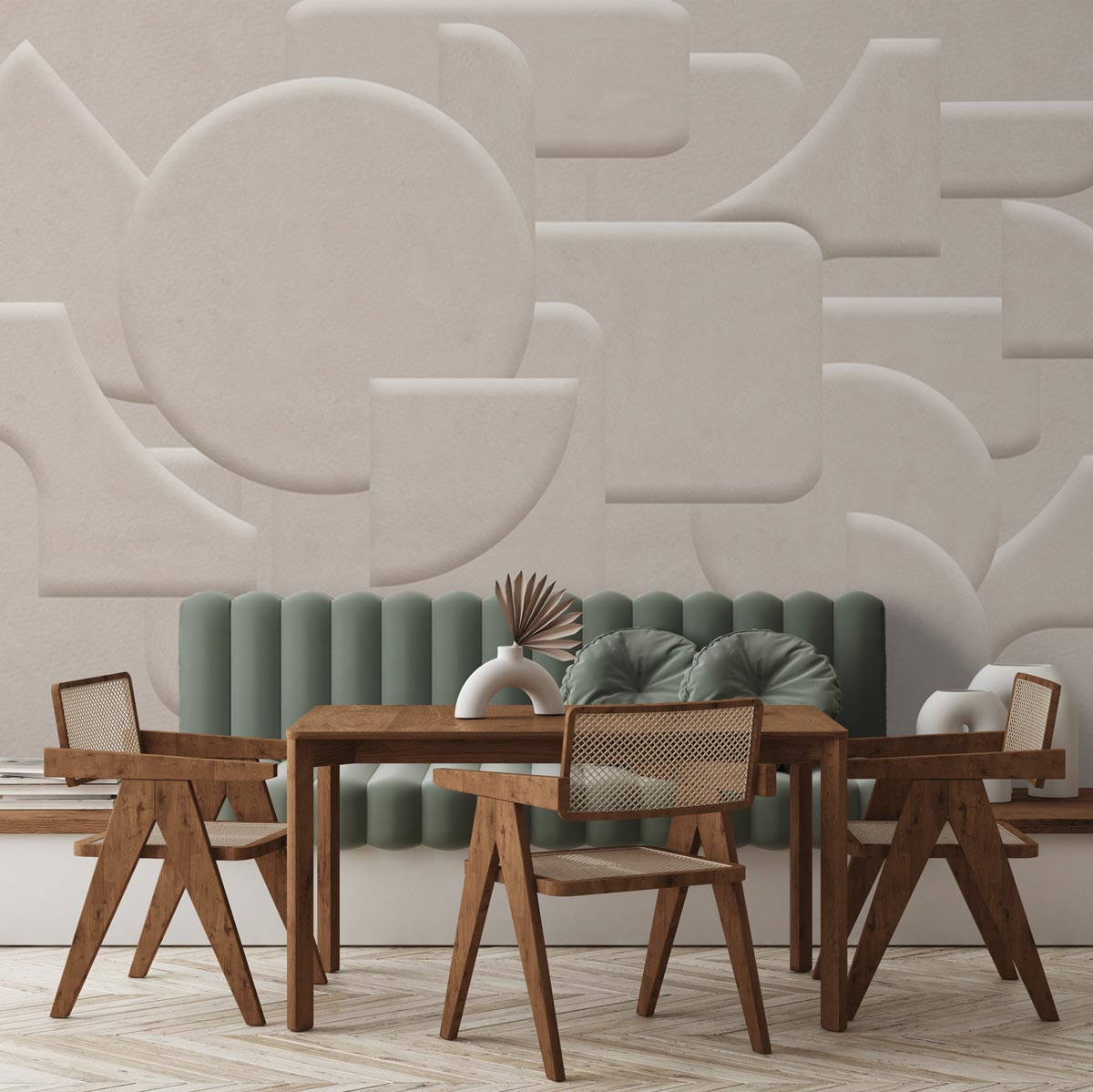 Geometrische harmonie beige