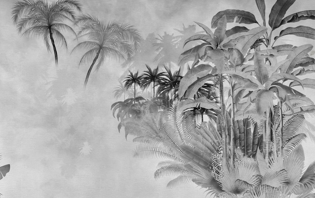 Black and white tropical oasis