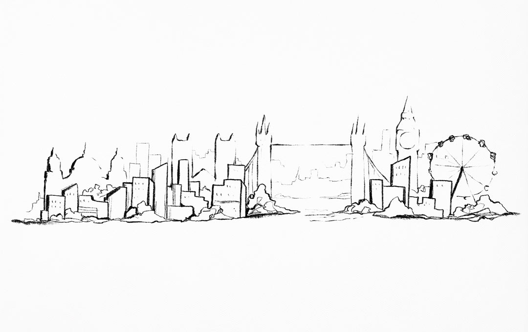 Lond City Sketch Black and White