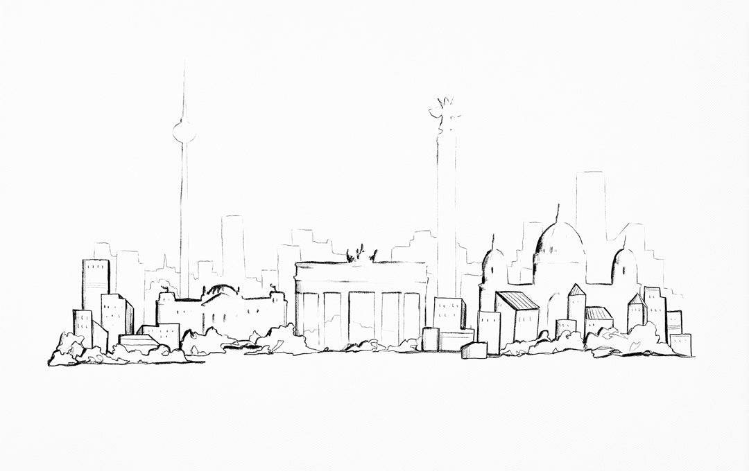 Berl City Line Sketch Black and White