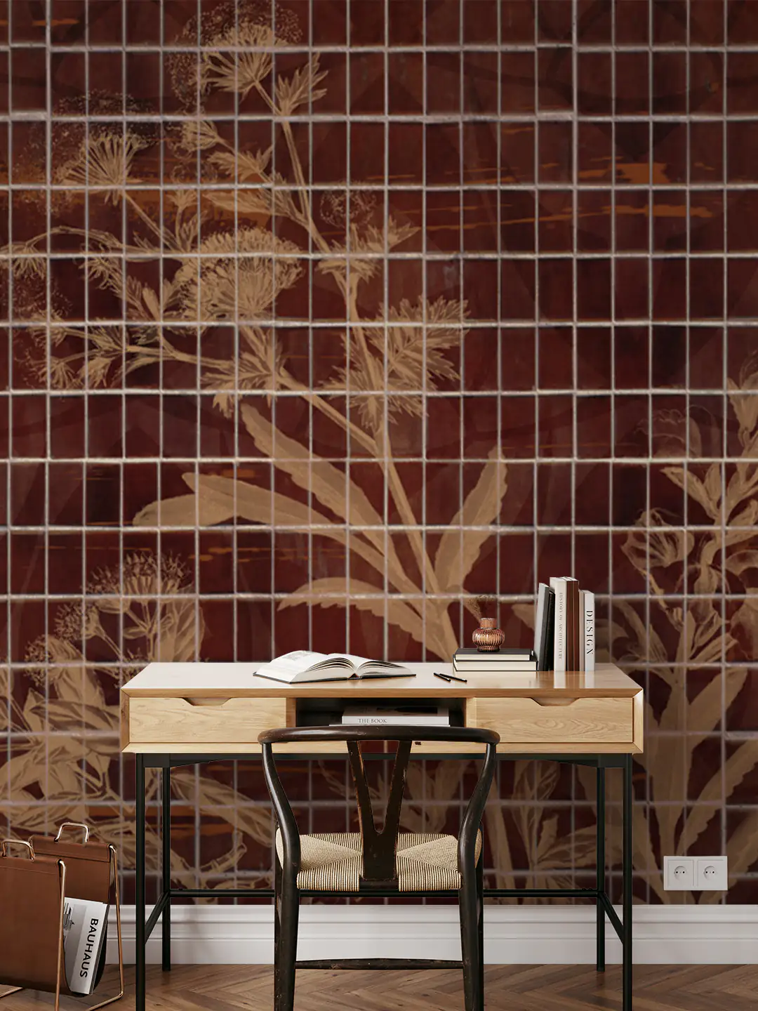 Botanical Grid Brown