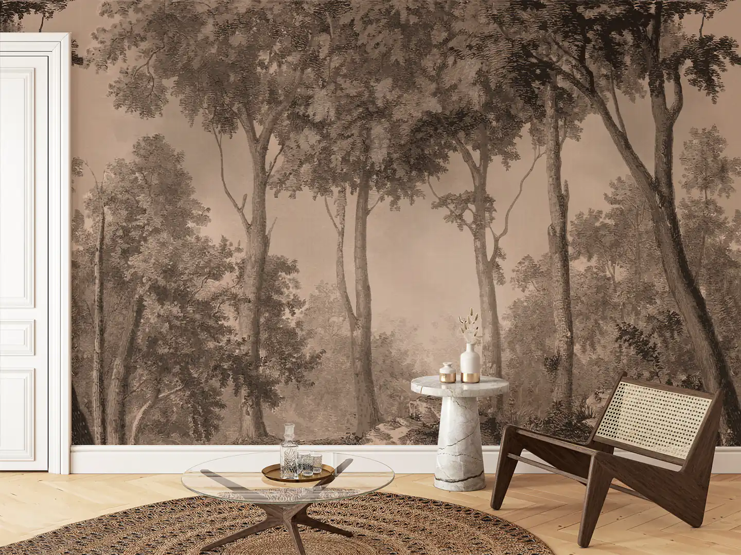 Forest Wallcovering Panorama Marrón