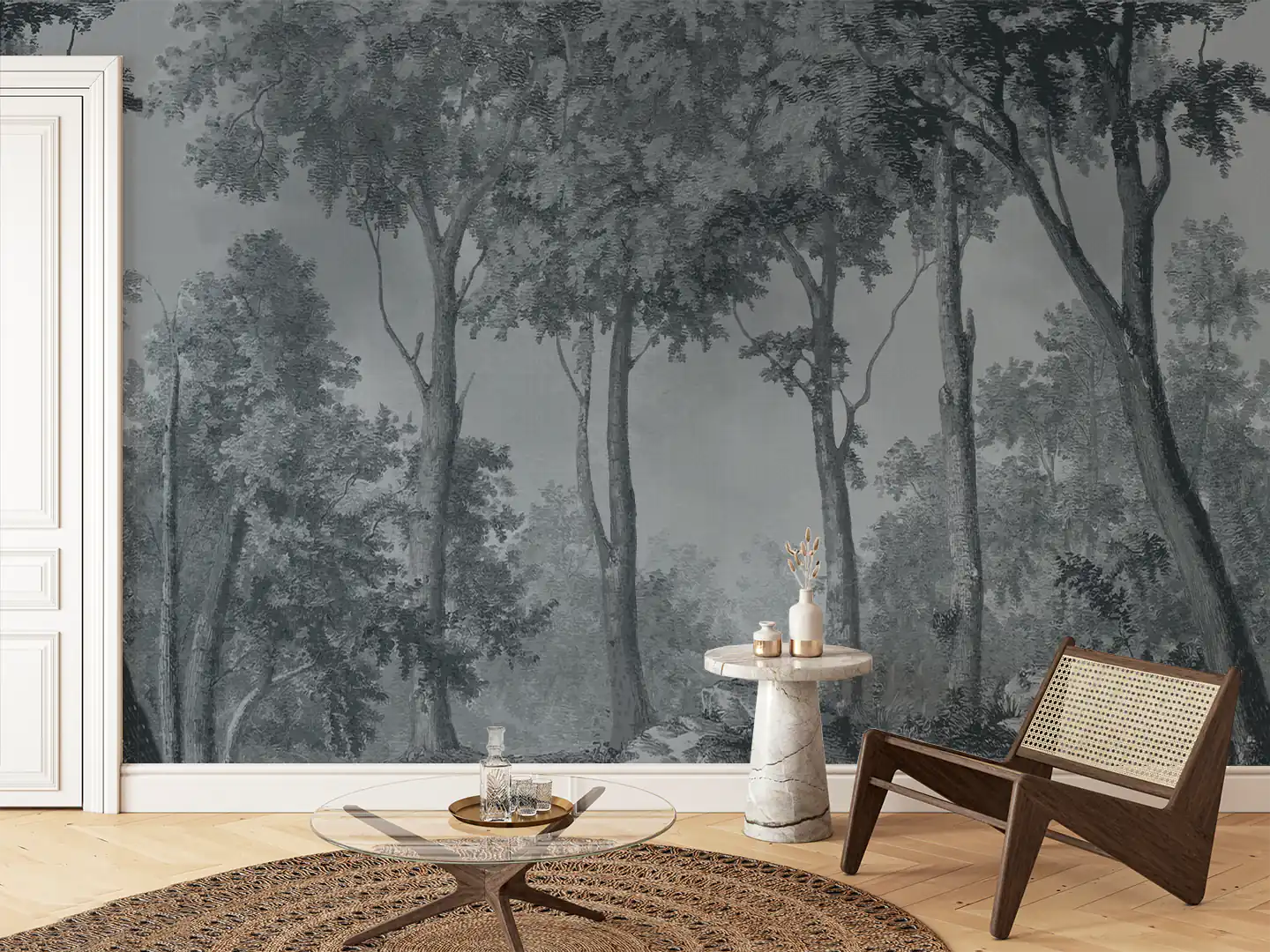 Forest Wallcovering Panorama Azul