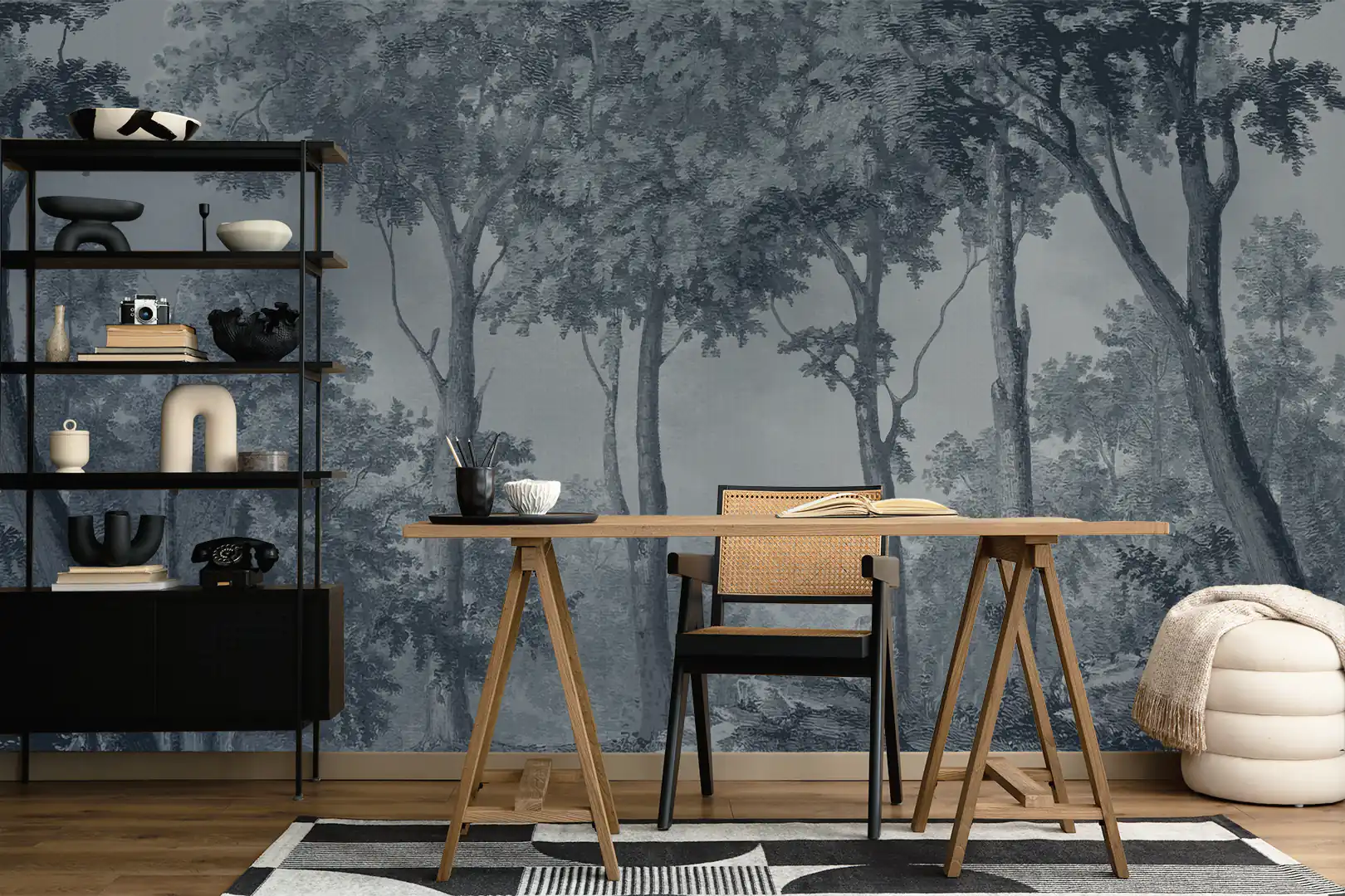 Forest Wallcovering Panorama Azul