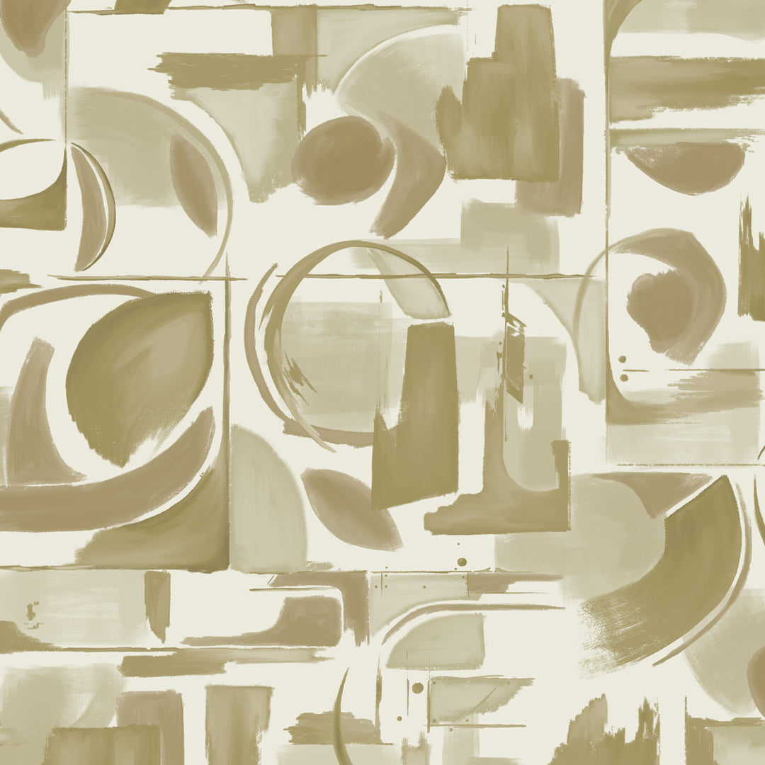 Abstract artistry mural beige