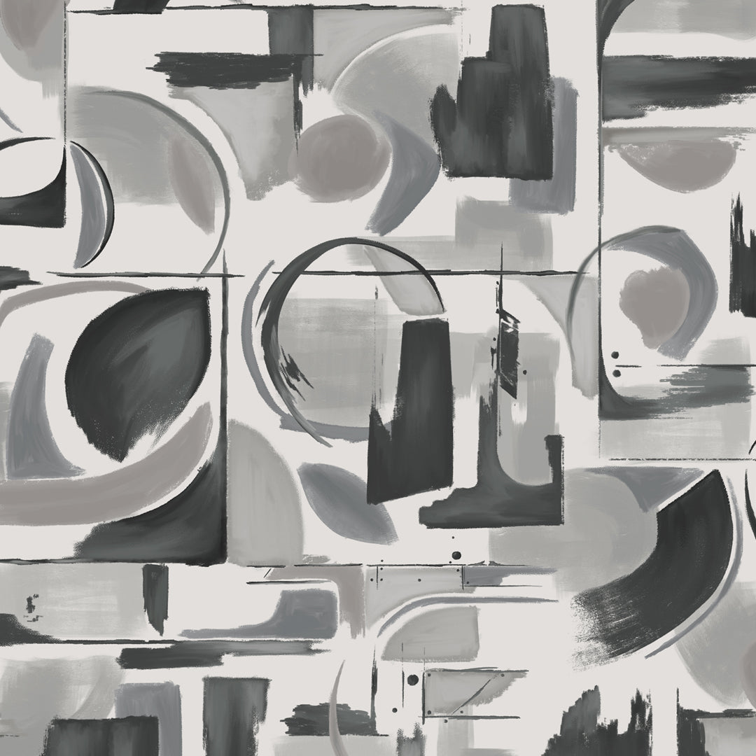 Gray mural abstract artistry