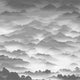 Gray mountainous mists