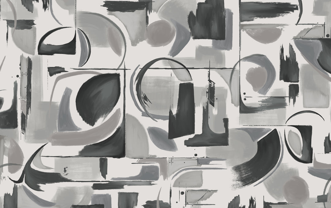 Gray mural abstract artistry