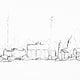 Berl City Line Sketch Black and White