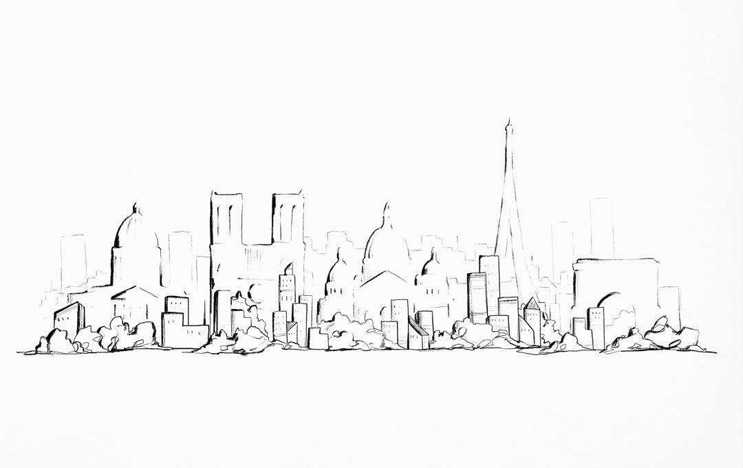 Muestra de Par Sketch of Metropolis Blanco y Negro