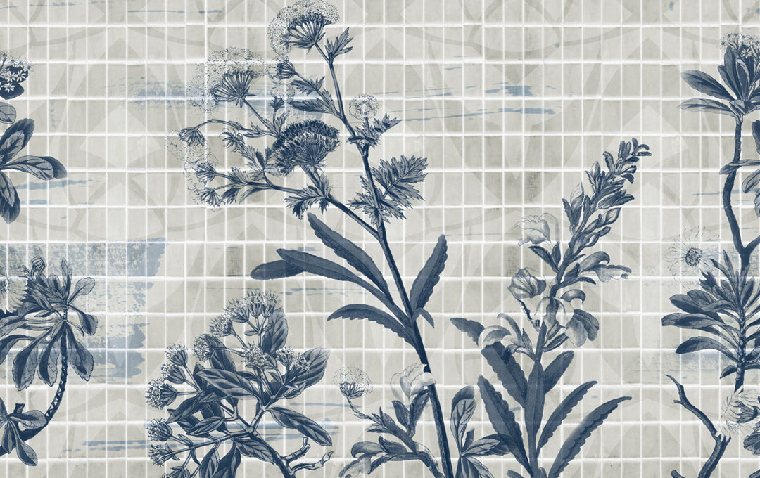 Botanical Grid Blue