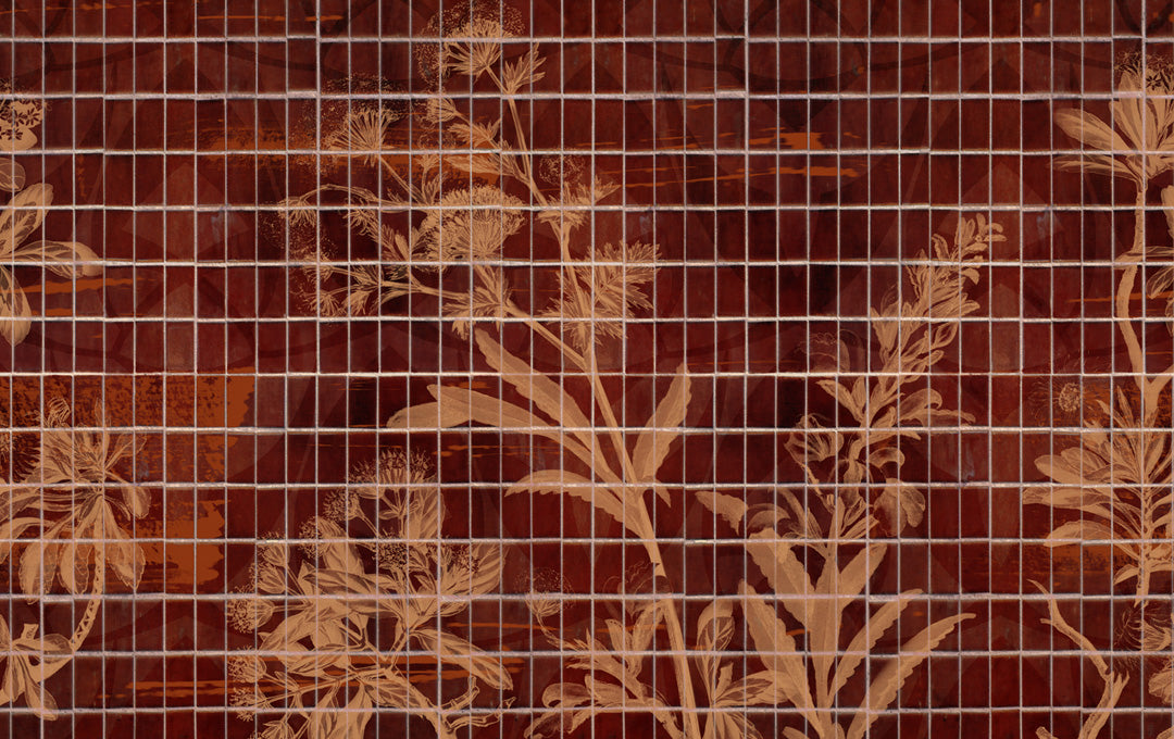 Botanical Grid Brown