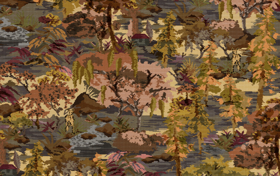 Enchanted Forest Tapestry Marrón