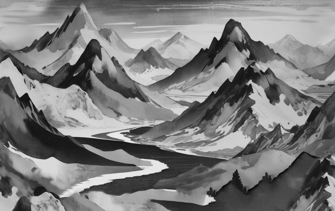 Alpine Serenity Black and White Sample