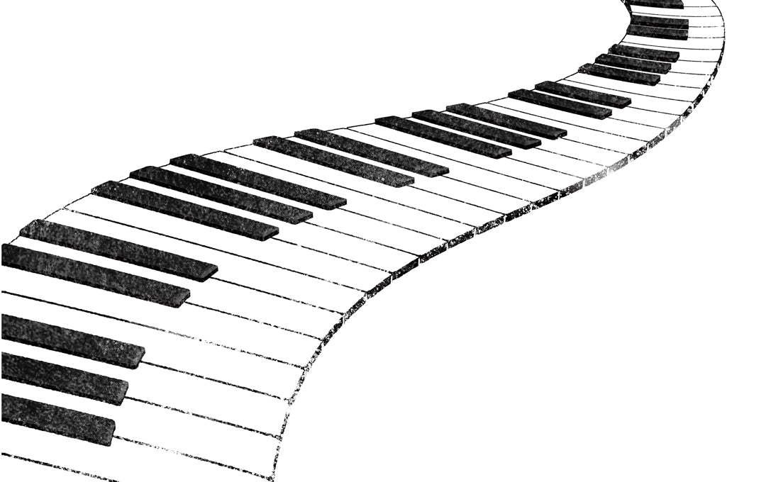 Campione di pianoforte curva bianca