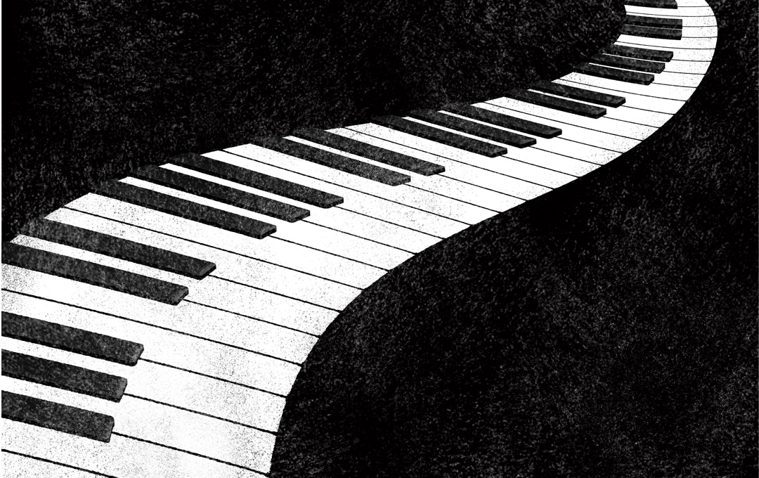 Black and white curve piano sample