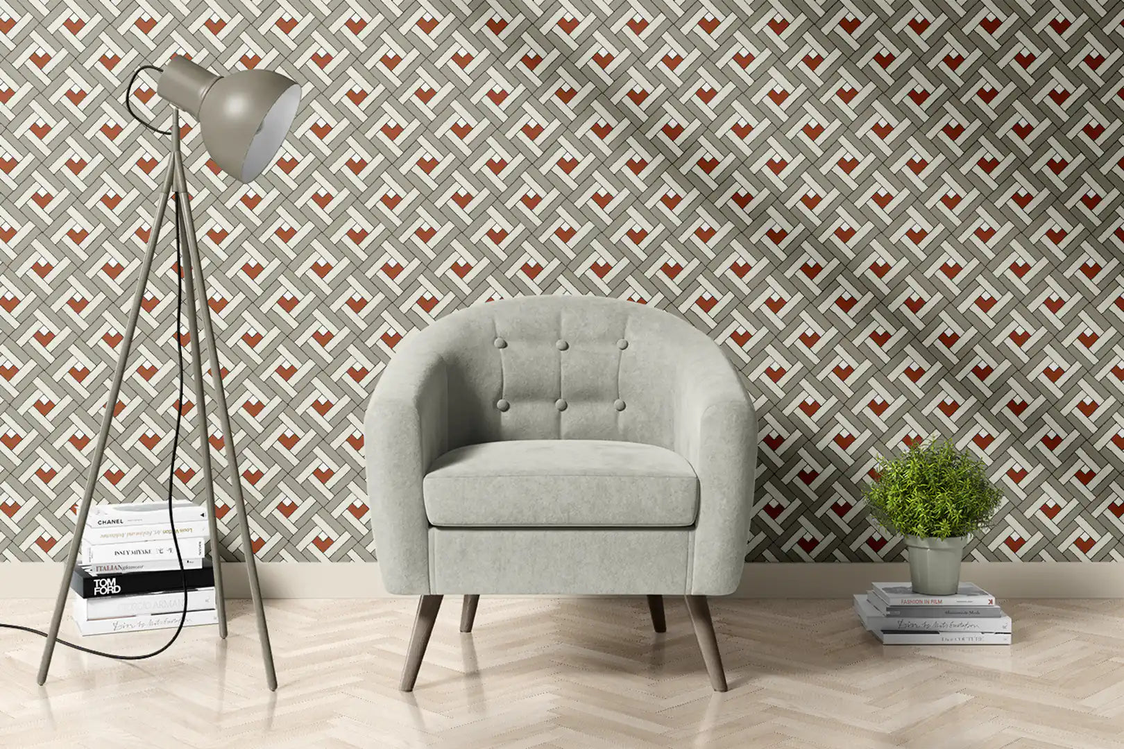 Geometriske hjerter beige