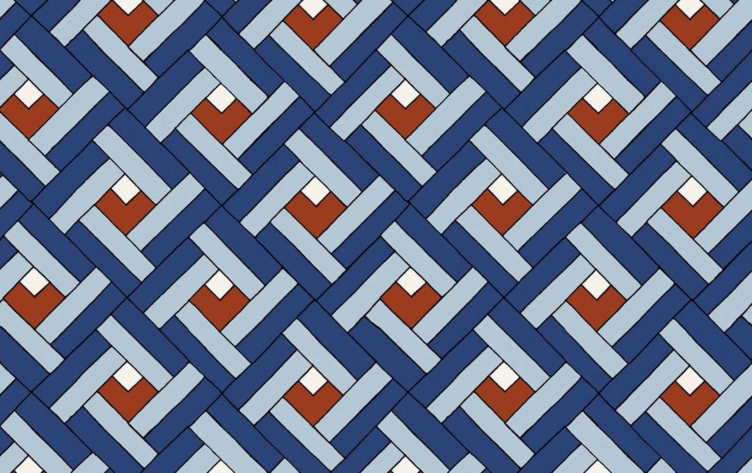 Geometrische harten blauw monster