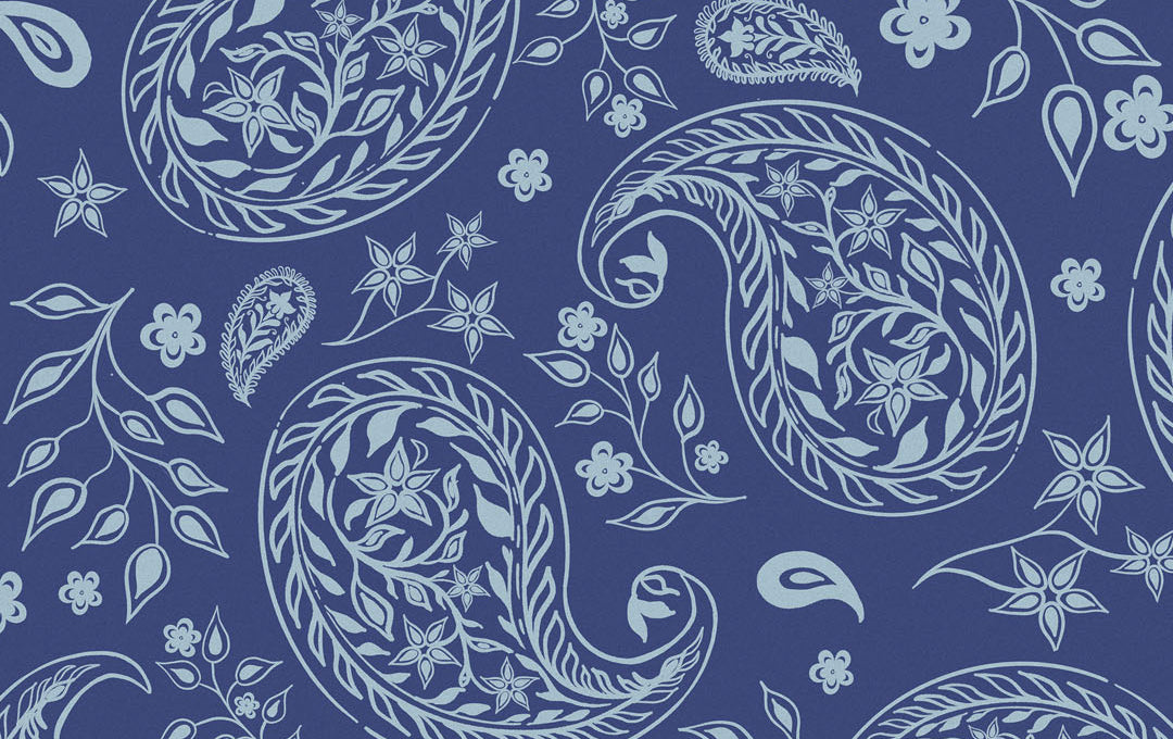 Échantillon de bandana de paisley bleu